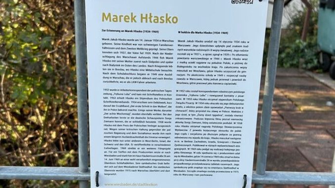 Wiesbaden ehrt Marek Hłasko mit Gedenktafel am Sterbehaus